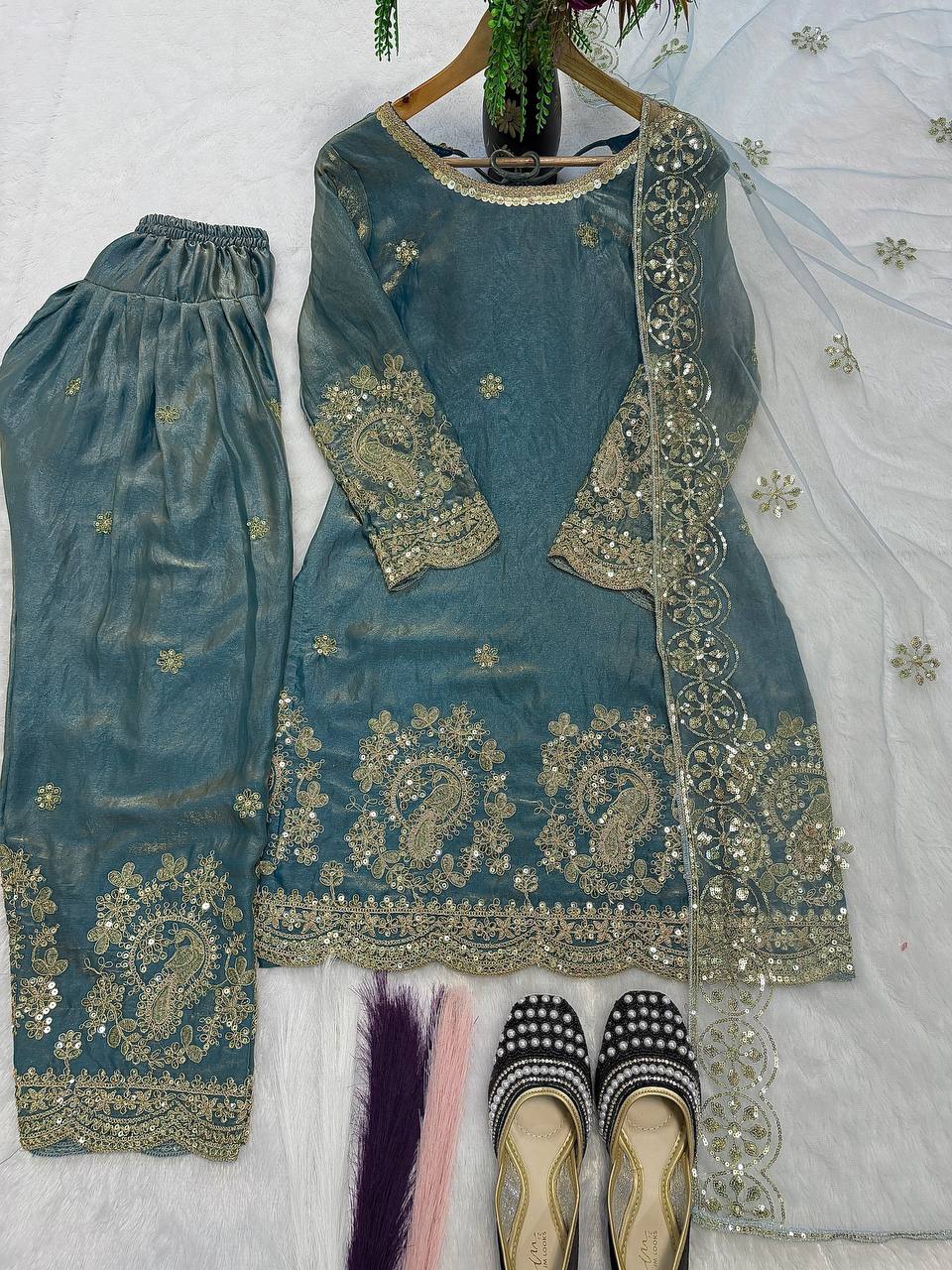 Neo-Classic Sage Couture Salwar Suit